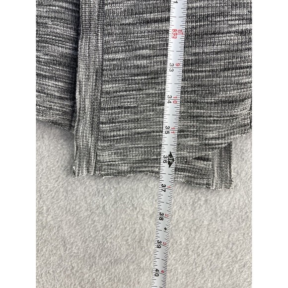 Urban Black Women's Cardigan Open Front Hooded Long Sleeve Marled Sweater - Picture 12 of 13